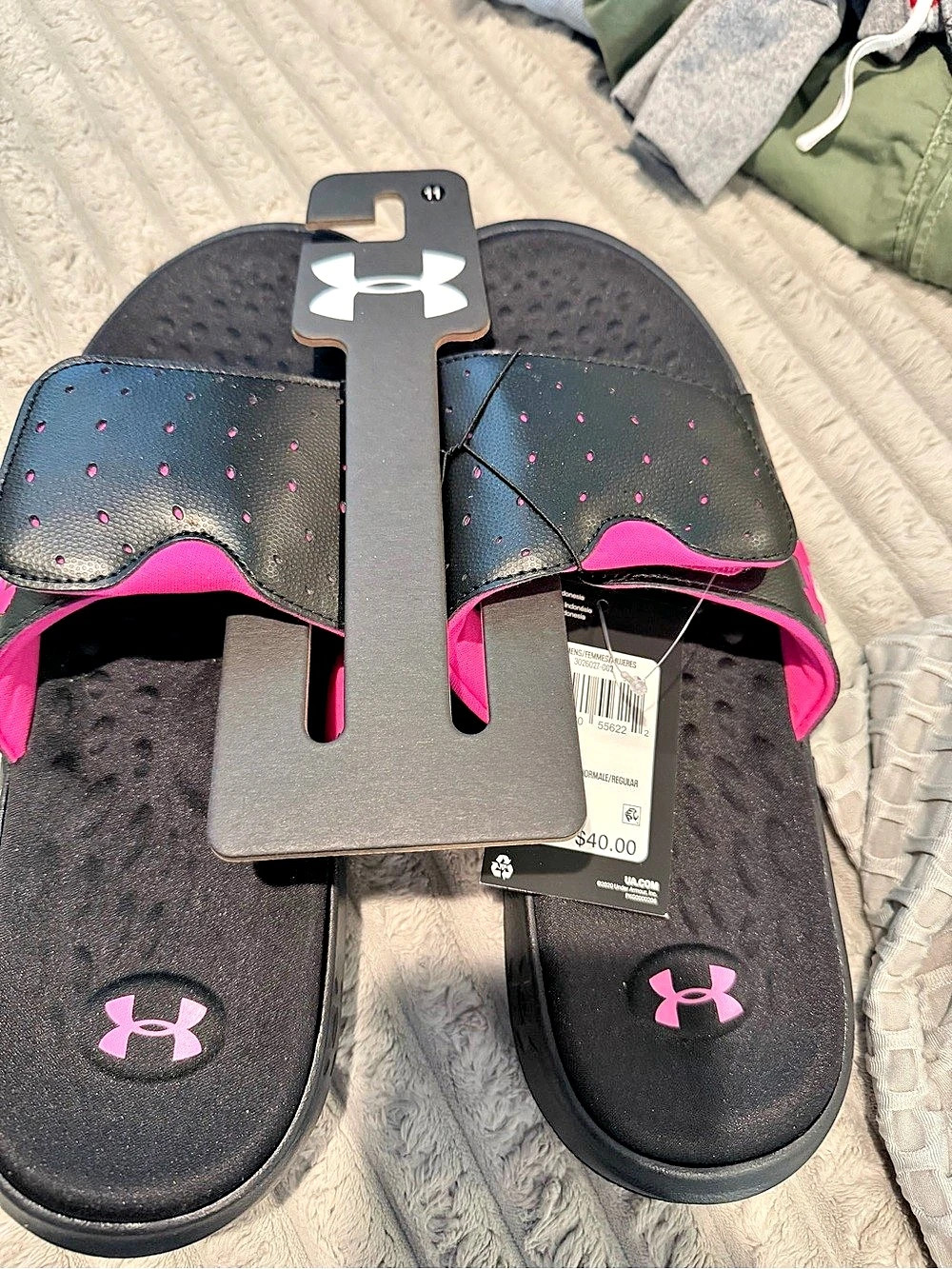 Under Armour UA Ignite V SL Women's Sandals Black & Pink US 11 NWT